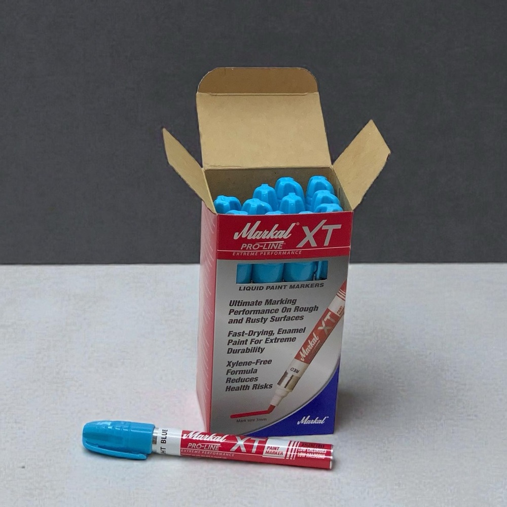Markal Pro-Line XT Light Blue Liquid Paint Marker 3mm – 12 Count